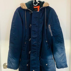 Vintage 70's Navy Winter Parka Coat